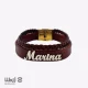 دستبند چرم پلاک لاتین Marina (مارینا) 8 دستبند چرم پلاک لاتین Marina (مارینا)