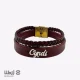 دستبند چرم پلاک لاتین Cyndi (سیندی) 6 دستبند چرم پلاک لاتین Cyndi (سیندی)